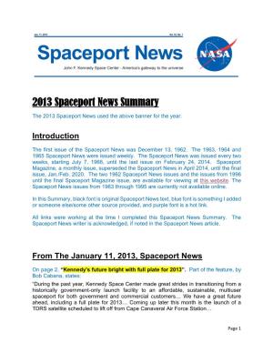 2013 Spaceport News Summary