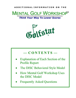 Basic Overview of the Mental Golf Workshop Profile