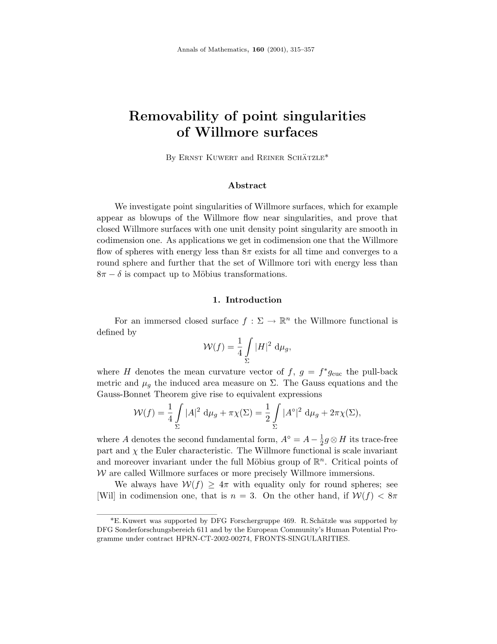 Removability of Point Singularities of Willmore Surfaces