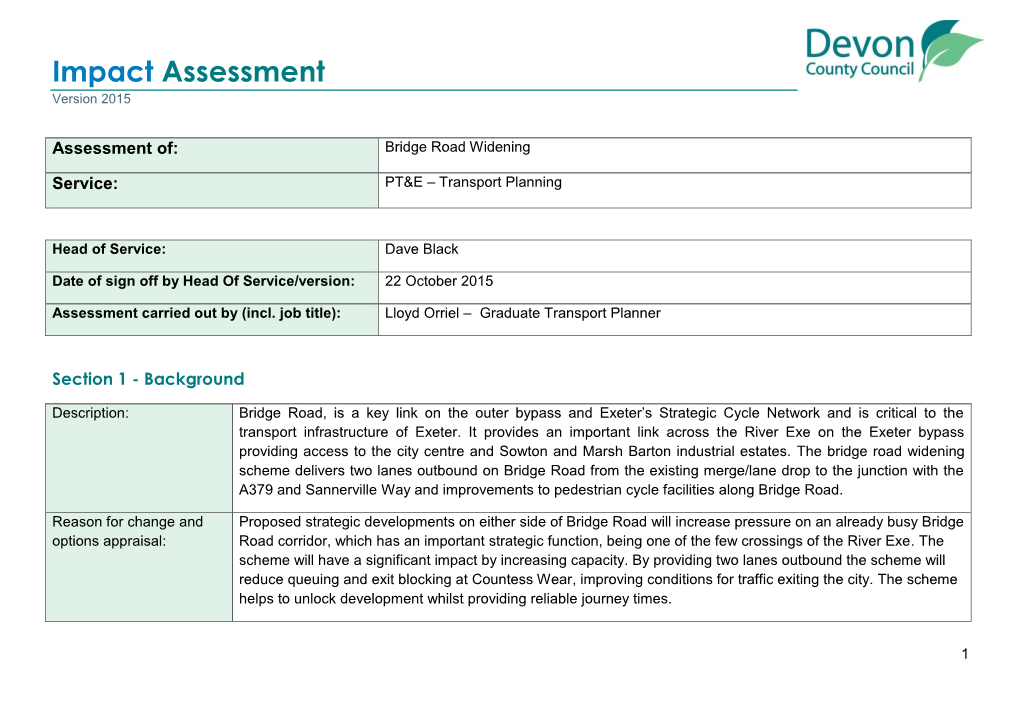 Impact Assessment Version 2015