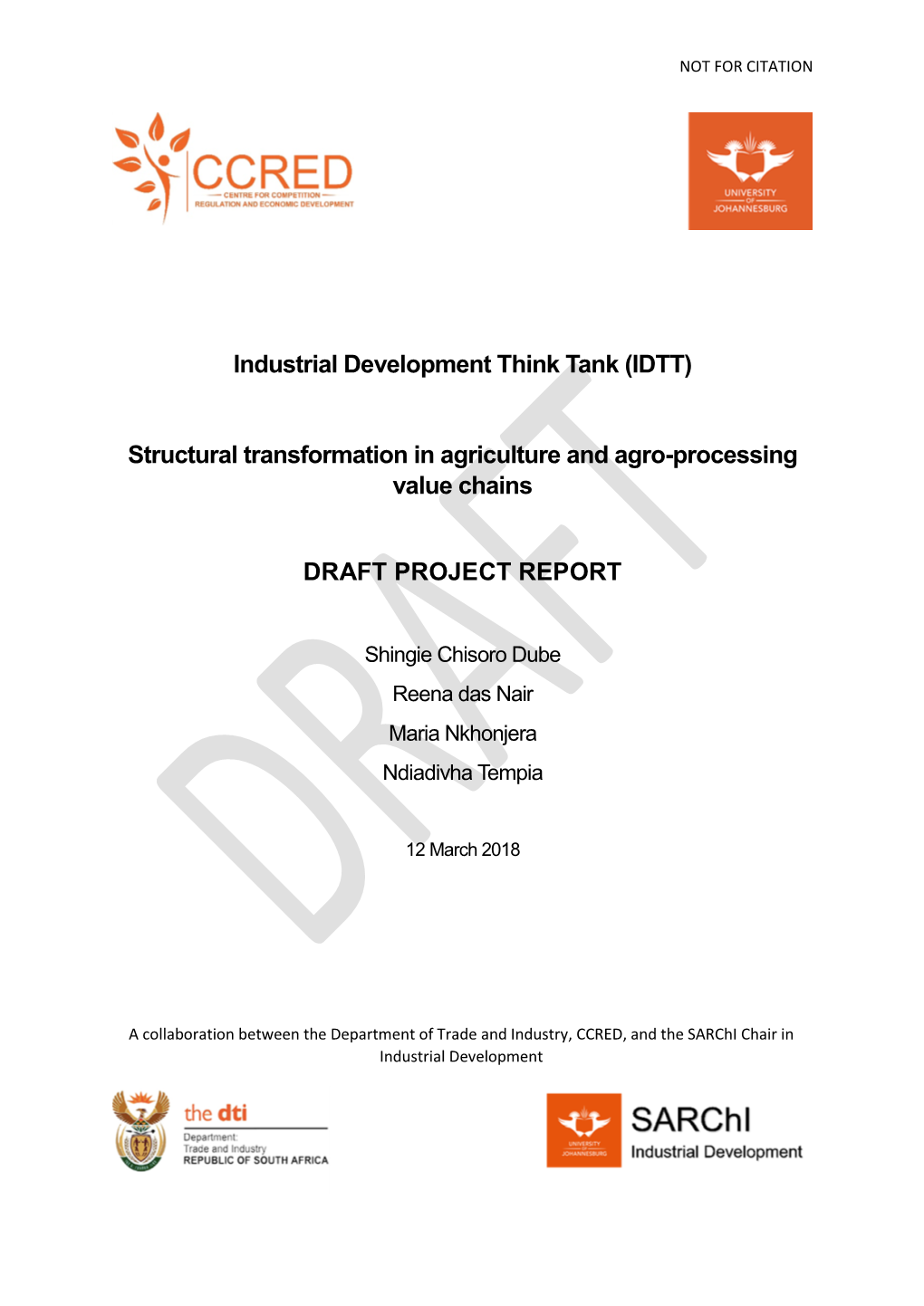 Structural Transformation in Agriculture and Agro-Processing Value Chains