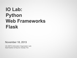 Python Web Frameworks Flask