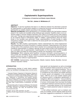 Cephalometric Superimpositions