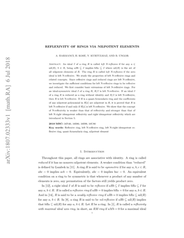 Arxiv:1807.02333V1 [Math.RA]