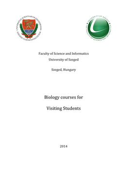 Biology Courses for ERASMUS Students