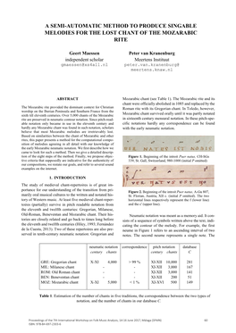 A Semi-Automatic Method to Produce Singable Melodies for the Lost Chant of the Mozarabic Rite