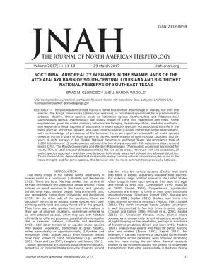 The Journal of North American Herpetology