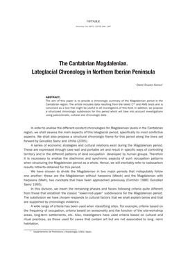 The Cantabrian Magdalenian. Lateglacial Chronology in Northern Iberian Peninsula