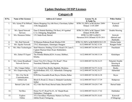 Update Database of ISP Licenses Category-B