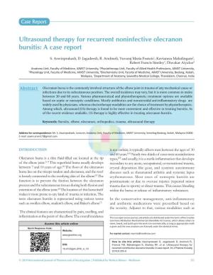 Ultrasound Therapy for Recurrent Noninfective Olecranon Bursitis: a Case Report