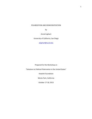 Lijphart, Hewlett Polarization Paper