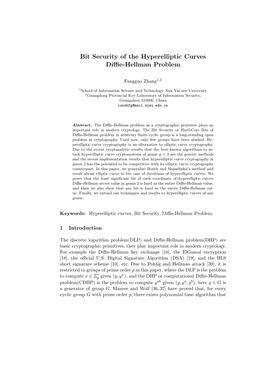 Bit Security of the Hyperelliptic Curves Diffie-Hellman Problem