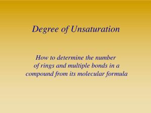 Degree of Unsaturation