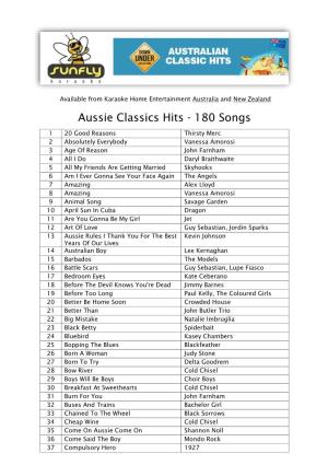 Aussie Classics Hits - 180 Songs