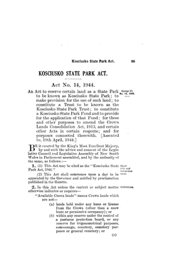 Kosciusko State Park Act 1944
