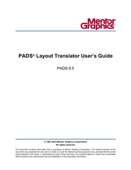 PADS Layout Translator User's Guide