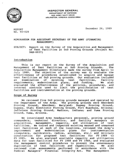 Inspector General, Memorandum for Assistant Secretary of the Army