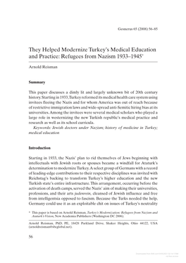 They Helped Modernize Turkey's Medical Education and Practice