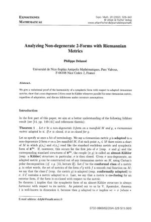 Analyzing Non-Degenerate 2-Forms with Riemannian Metrics