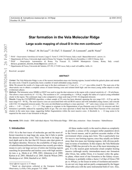 Star Formation in the Vela Molecular Ridge