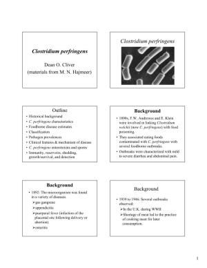 Clostridium Perfringens Clostridium Perfringens