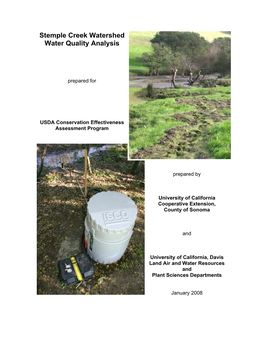 Stemple Creek Watershed Water Quality Analysis