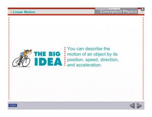 You Can Describe the Motion of an Object by Its Position, Speed, Direction, and Acceleration