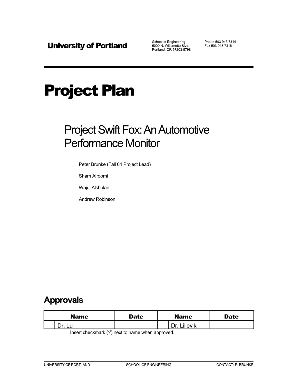 Project Plan Rev. 0.1 Page 2 s1