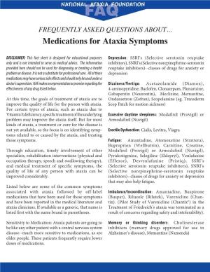 Medications for Ataxia Symptoms