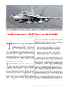 “Making Sausage”: RCAF Doctrine 2005-2016