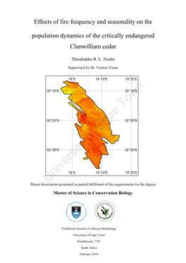 Effects of Fire Frequency and Seasonality on the Population Dynamics of the Critically Endangered Clanwilliam Cedar