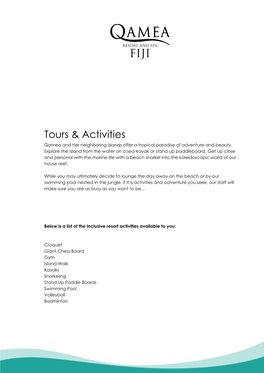 Tours & Activities