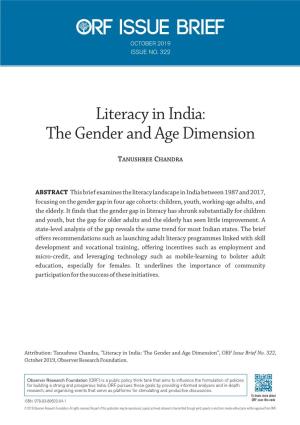 Literacy in India: the Gender and Age Dimension