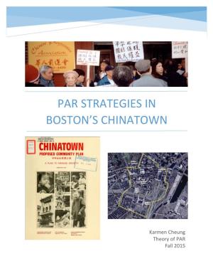 Par Strategies in Boston's Chinatown