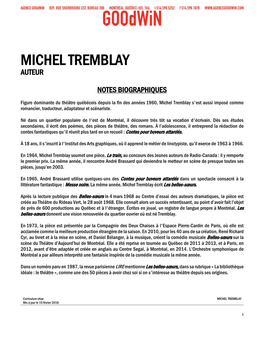Michel Tremblay Auteur