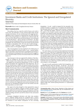Investment Banks and Credit Institutions