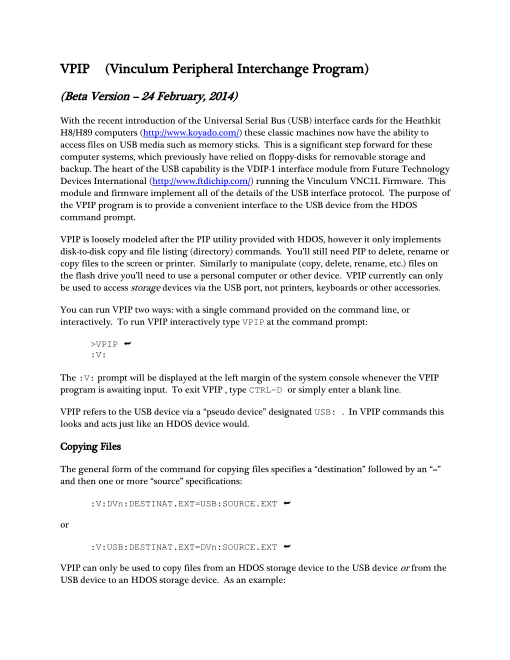 VPIP (Vinculum Peripheral Interchange Program)