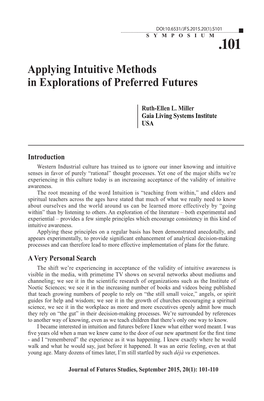 Applying Intuitive Methods in Explorations of Preferred Futures