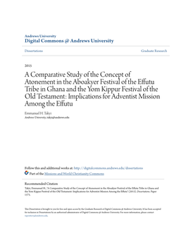 A Comparative Study of the Concept of Atonement in The