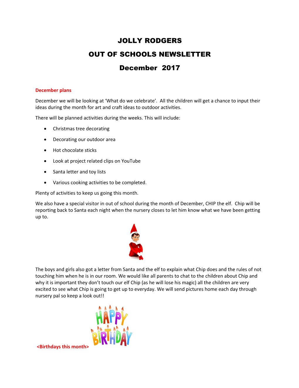 Out of Schools Newsletter