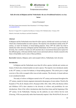 Salix Diversity in Belgium and the Netherlands: the Use of Traditional Basketry As a Key Factor