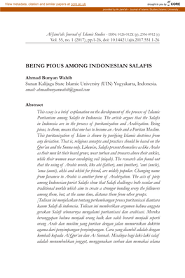 Being Pious Among Indonesian Salafis
