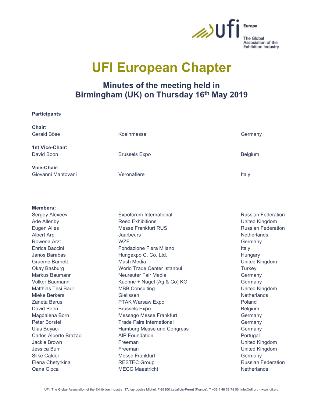 UFI European Chapter