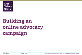Introduction to Social Media | Building an Online Advocacy Campaign Page No. 1 / 32