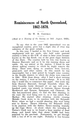 Keminiscences of North Queensland, 1862-1878