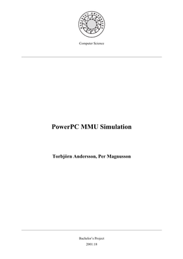 Powerpc MMU Simulation