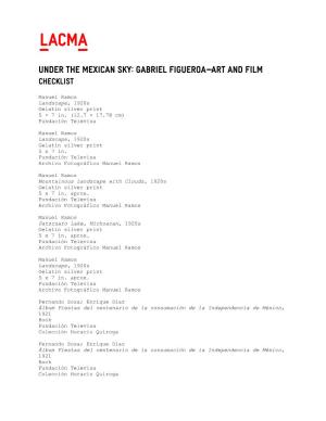 Gabriel Figueroa---Art and Film CHECKLIST