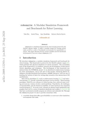 Robosuite: a Modular Simulation Framework and Benchmark for Robot Learning