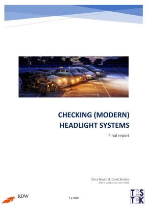 (MODERN) HEADLIGHT SYSTEMS Final Report