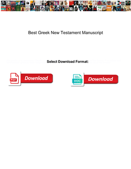 Best Greek New Testament Manuscript
